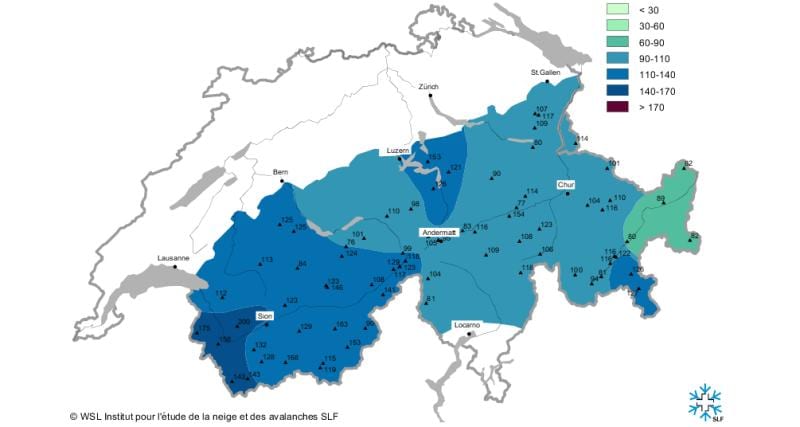 карта на снег мапата швајцарија