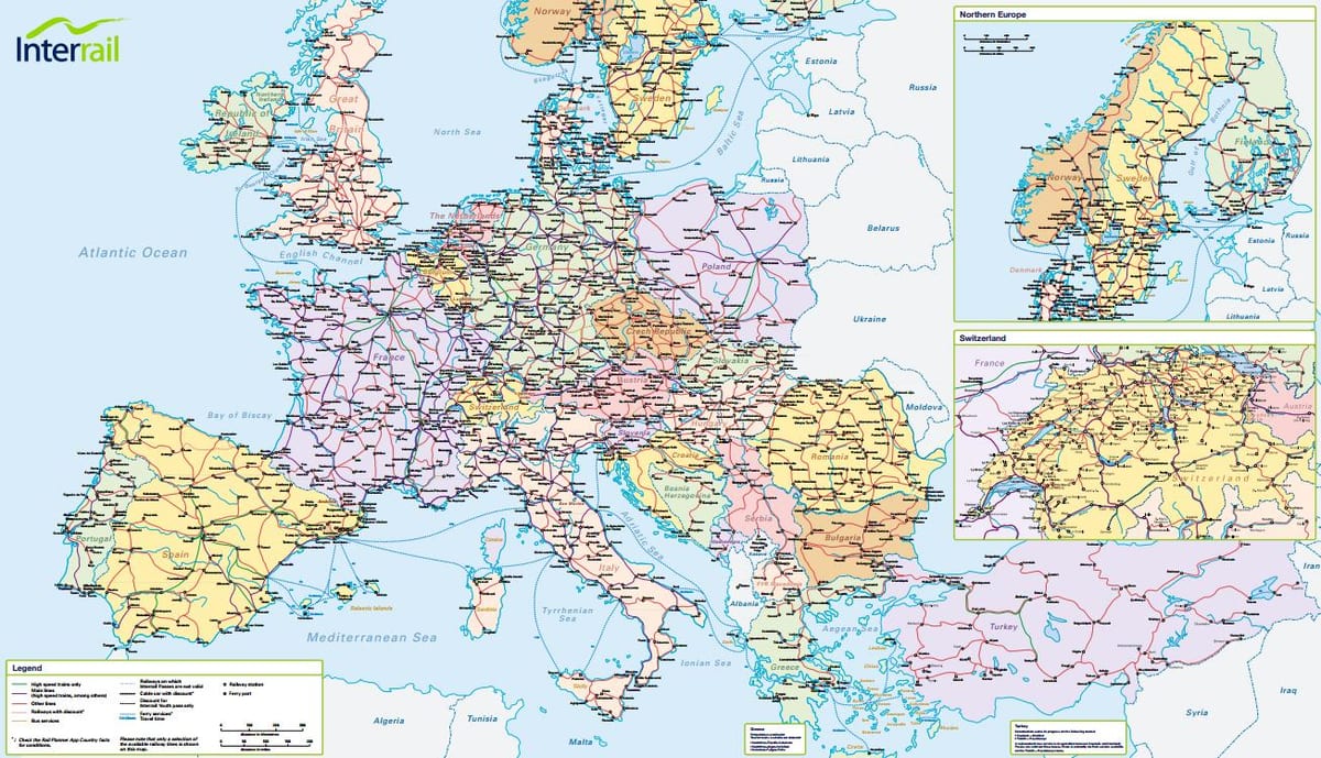 карта на interrail швајцарија