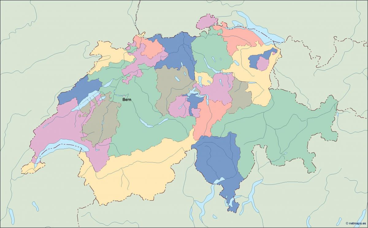 карта на политичката карта на швајцарија