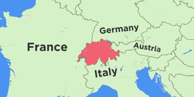 Карта на швајцарија и во соседните земји
