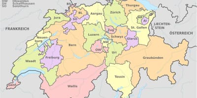 Карта на швајцарија и околината