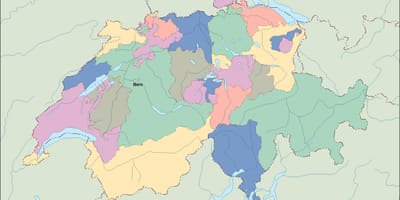 Карта на политичката карта на швајцарија