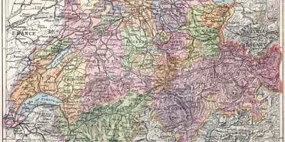 Карта на стара карта на швајцарија