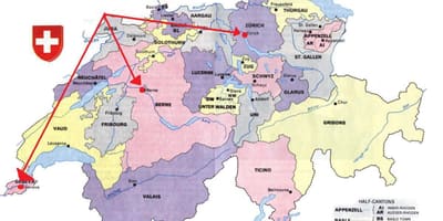 Карта на цирих швајцарија мапата европа