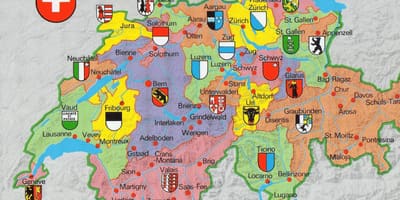 Карта на швајцарија со туристички атракции