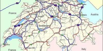 Карта на швајцарија планините