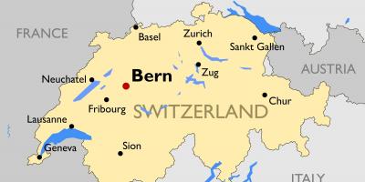 Карта на швајцарија со главните градови